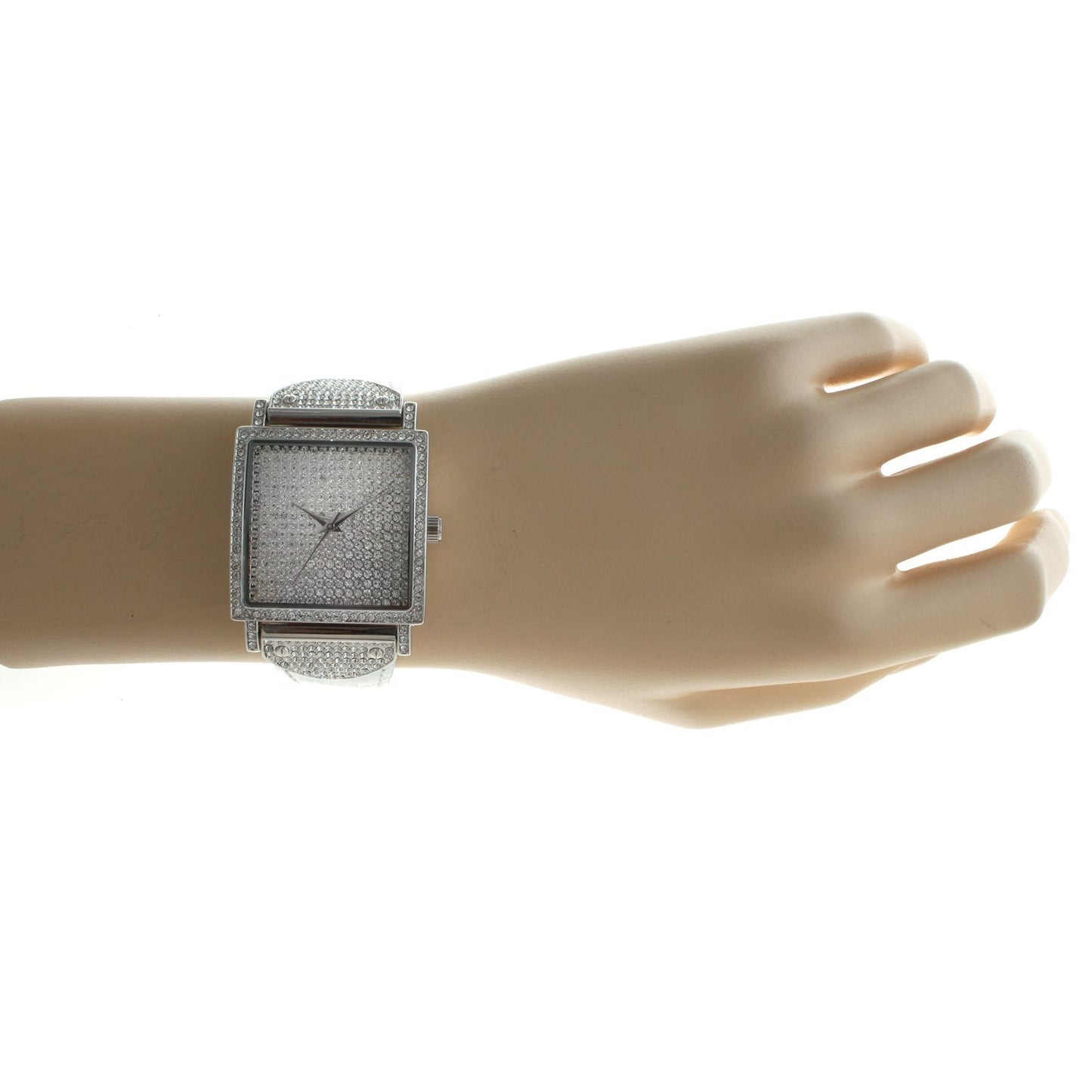 Women's Crystal Couture White Watch Pavet Face with Leather Bands