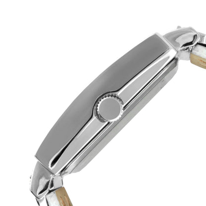 Women's Crystal Couture White Watch Pavet Face with Leather Bands